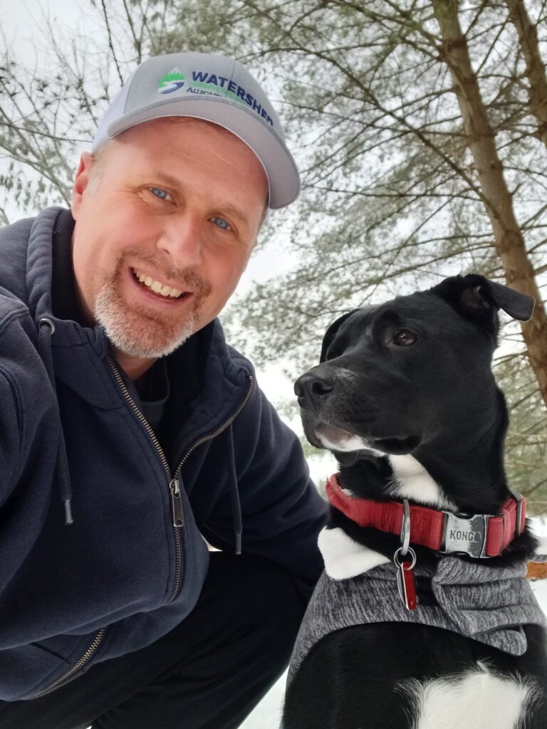 Chris Shaffer with dog.