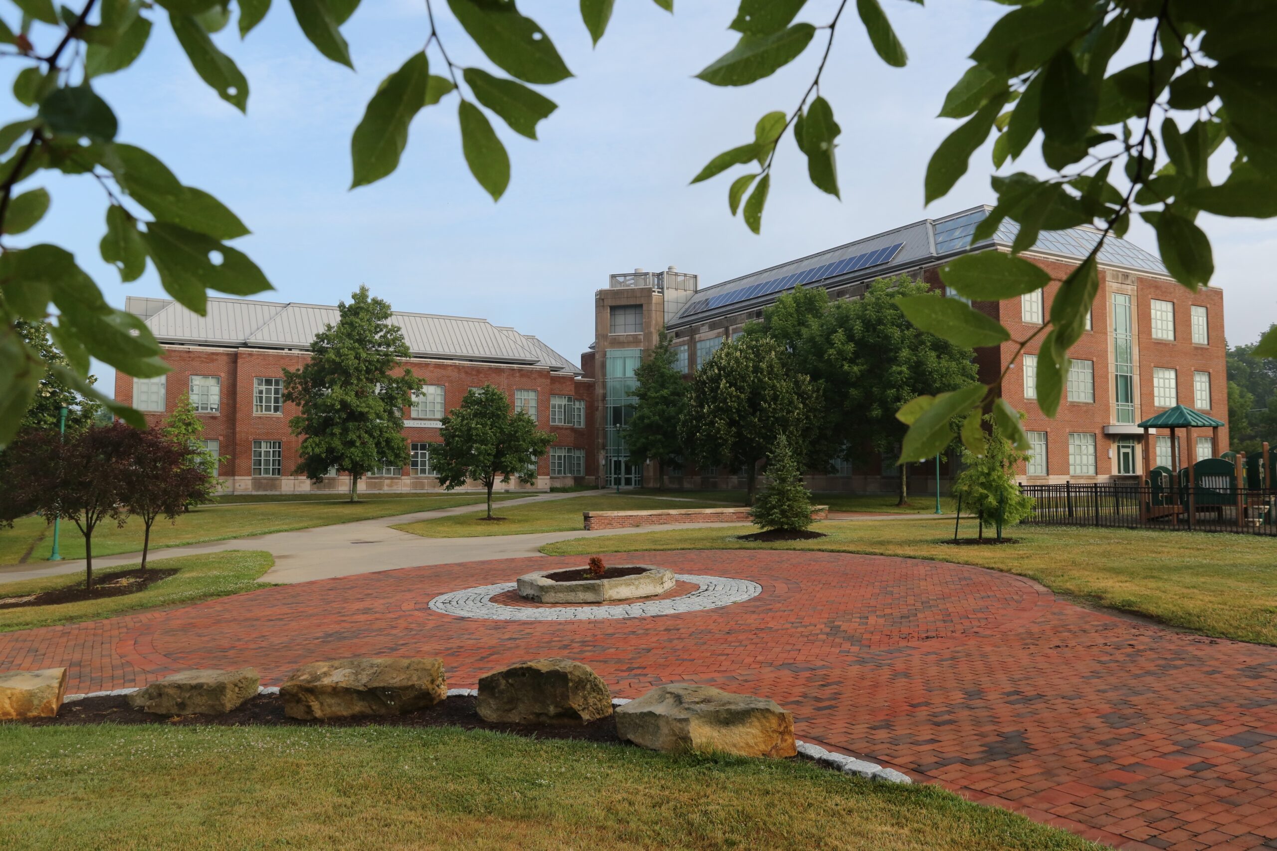 Allegheny's Steffee Hall supports an array of solar panels.