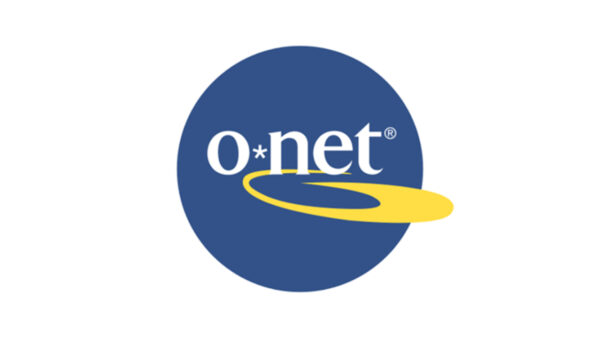 a blue circle with white text that reads O net and yellow circle