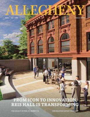 Allegheny Magazine Cover. People walking around in the sunlight.