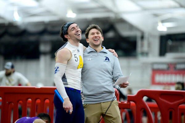 Ben Mourer (coach) with track athlete