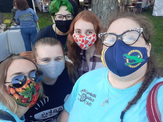a group of students wearing face masks
