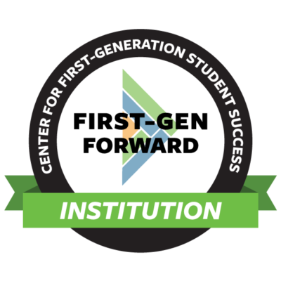 a logo with text overlay "First-Gen Forward"