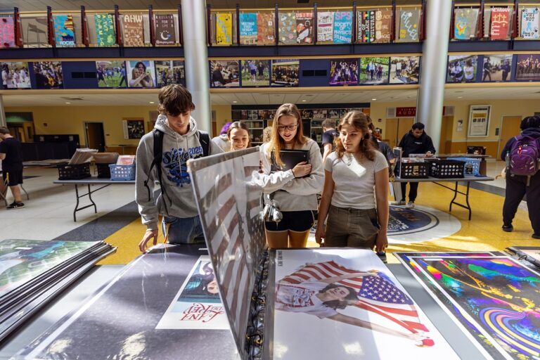 Four Students at a Job Fair