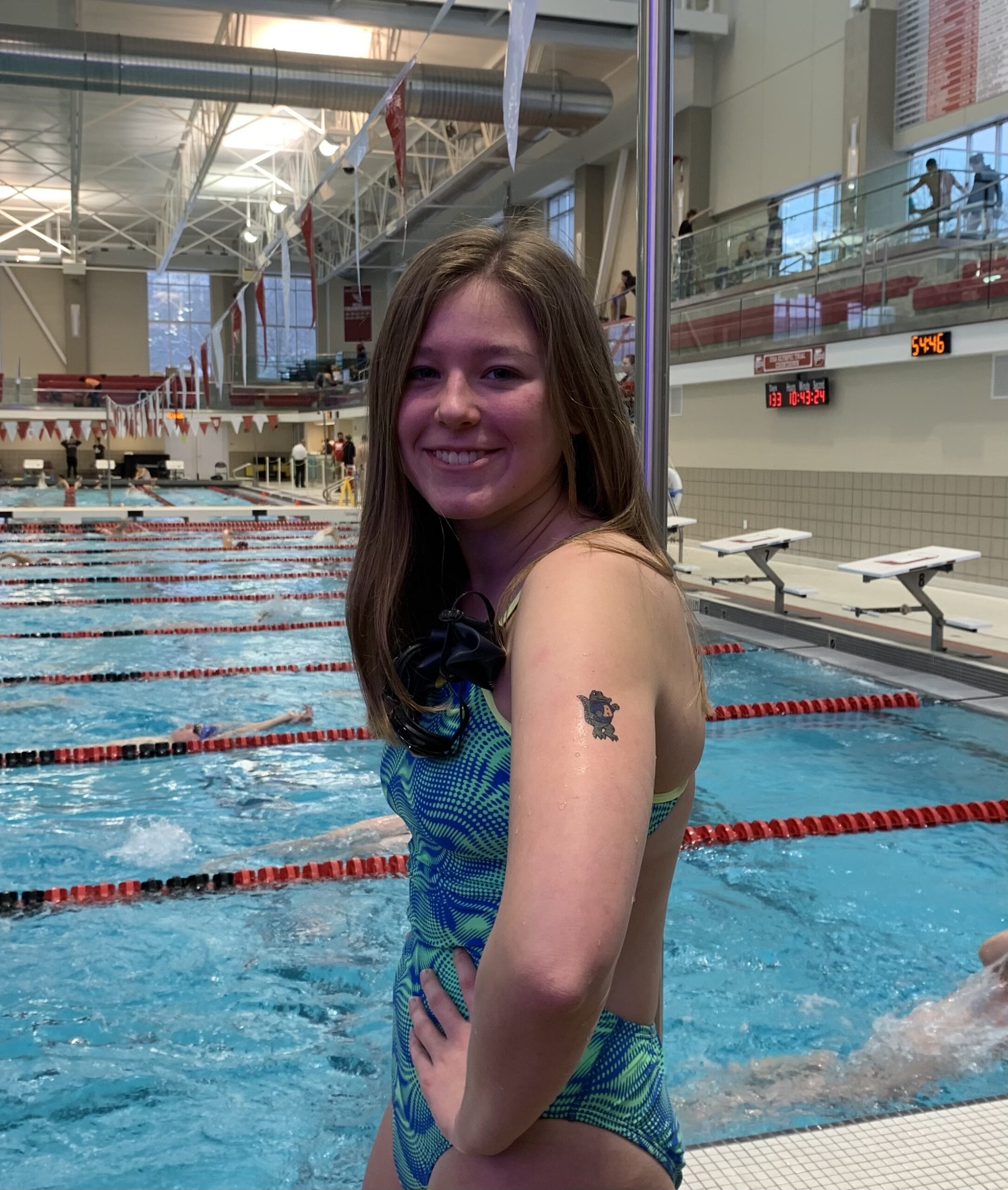 Emily Spitz swims the distance freestyle at Allegheny.