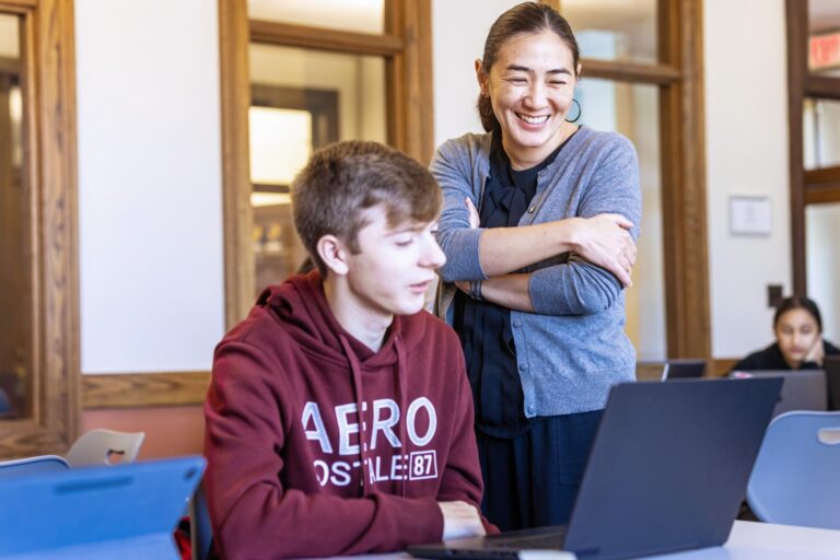 Professor working with a student one-on-one.