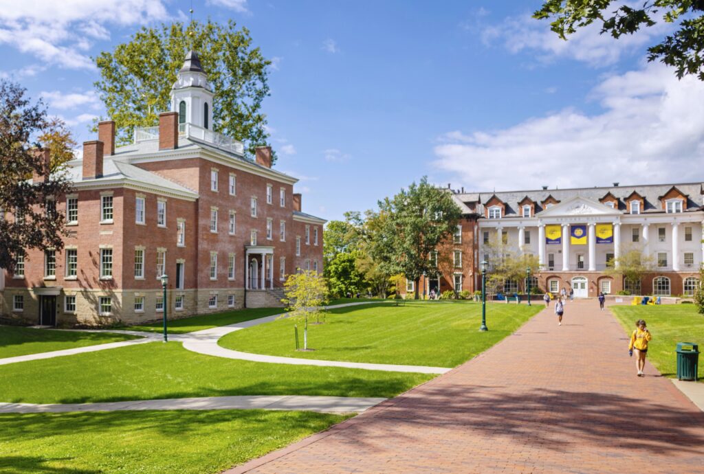 Bentley and Brooks Hall on a sunny day