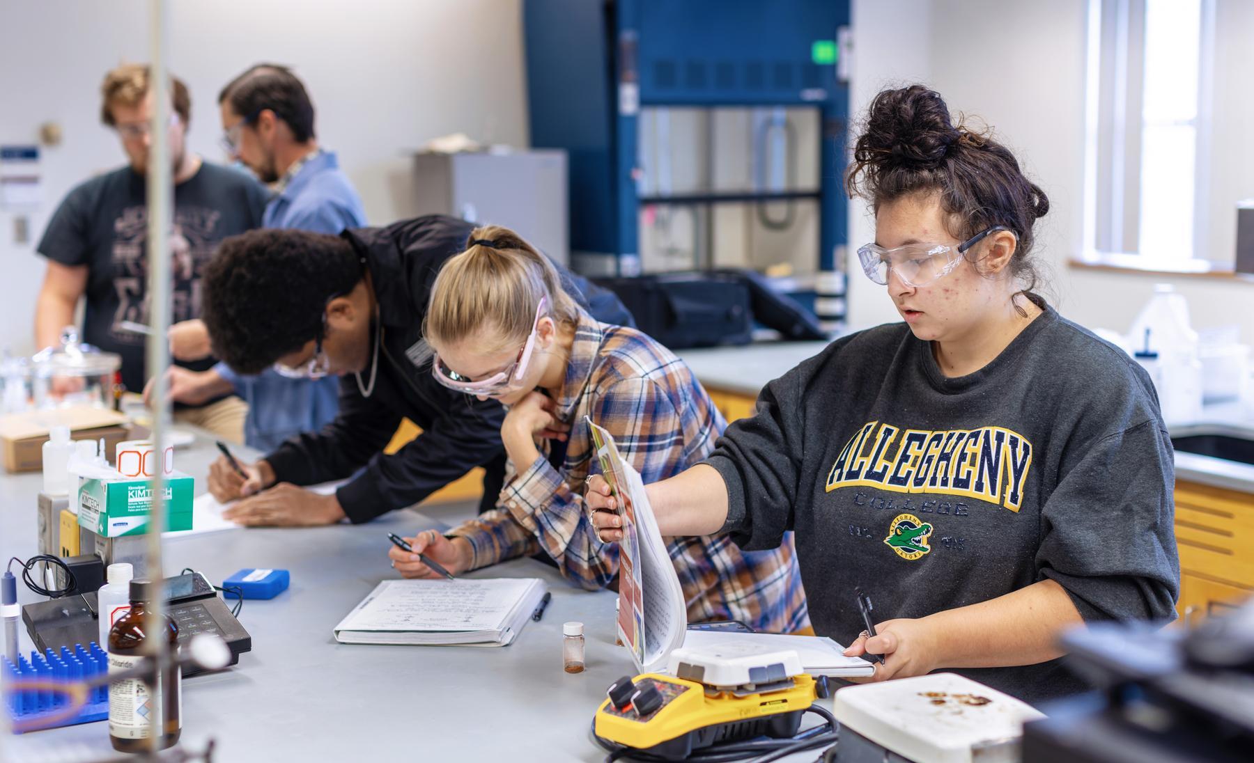 Students in a lab setting