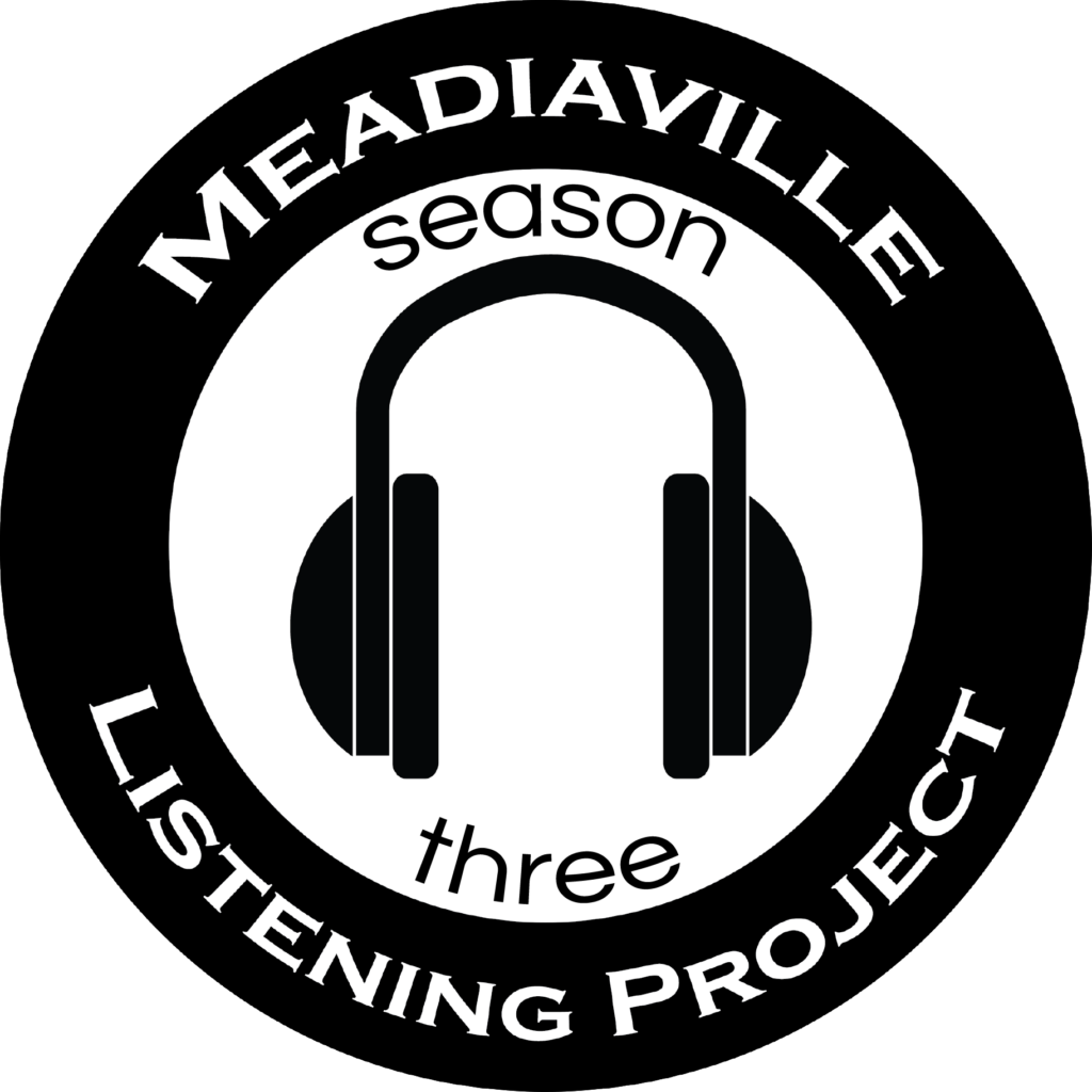 Meadiaville Listening Project logo with headphones in a circle