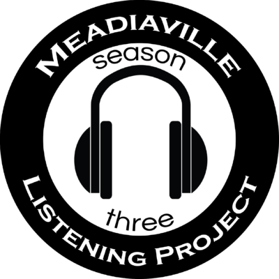 Meadiaville Listening Project logo with headphones in a circle