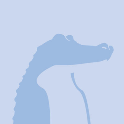 an illustration of an allegator on a gray background
