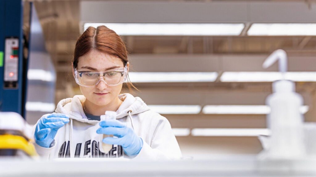 Student Conducting Experiments