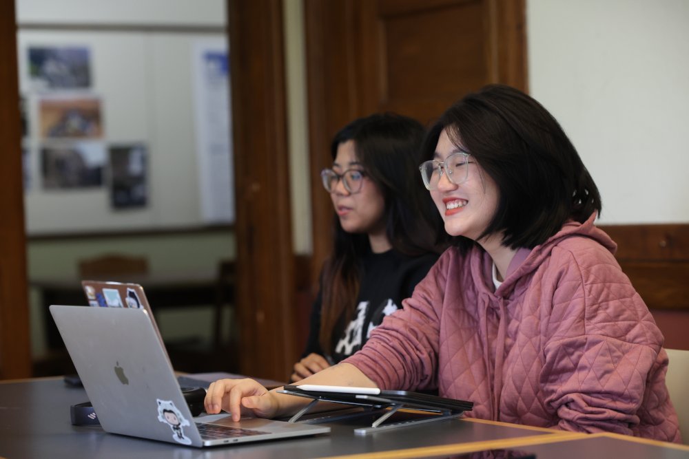 Students at a laptop