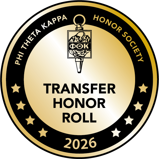 Gold Badge for the Phi Theta Kappa Honor Society 2026 Transfer Honor Roll