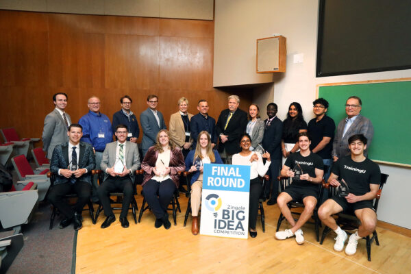 Student winners and judges posing