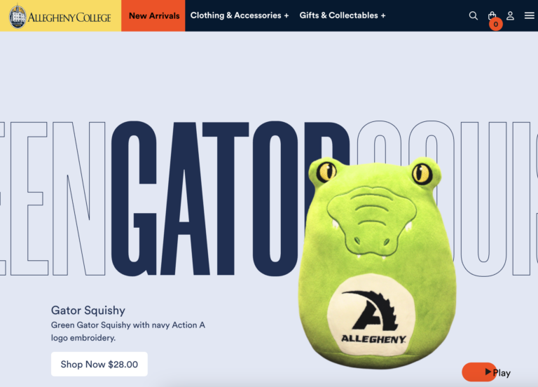 image of the homepage of the allegheny online store