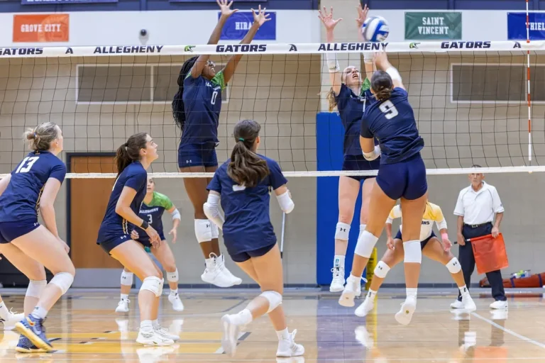 Girls playing volleyball