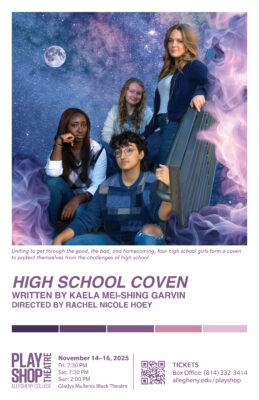 High School Coven poster of 4 students smiling.