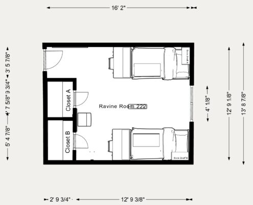 drawing of Ravine Hall room