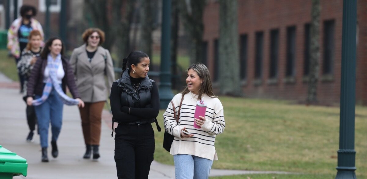 students on campus